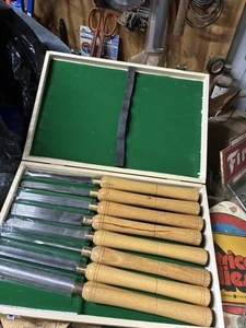 8 Piece Woodworking Lathe Chisel Set Steel Blades Wood Turning Tools Never Used - Picture 1 of 11