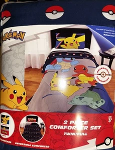 New Pokemon 2-Piece Comforter Set Twin/Full Reversible with One Pillowcase - Picture 1 of 16