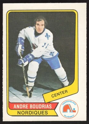 Andre Boudrias 1976-77 O-Pee-Chee WHA #87 Quebec Nordiques NM - Image 1 of 2