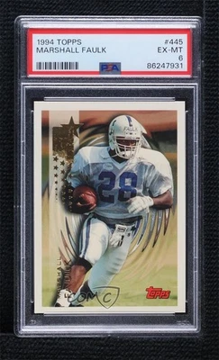 Topps Marshall Faulk #445 1994 PSA 6 Rookie RC HOF Foto 1 de 2