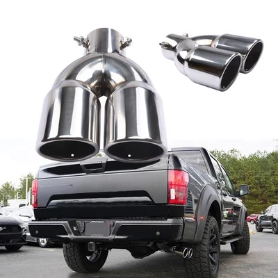 Calibre Coche Doble Salida Trasera + Puntas Silenciador Escape Para Ford F-150 STX Foto 1 de 4