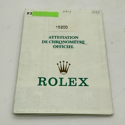 Garanzia originale Rolex vintage garanzia Oyster Perpetual 15200 garanzia ann... - Immagine 1 di 4