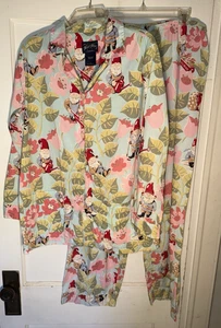 Nick & Nora Schlafanzug Set Gartenzwerge 100% Baumwolle Nachtwäsche Gr. L - Bild 1 von 14