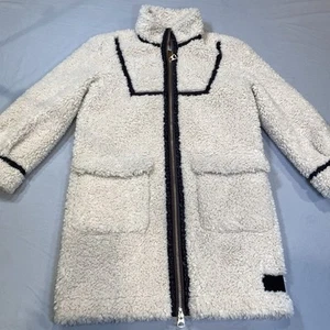 Scotch & Soda Jacket Kids Beige Size 10 Teddy Sherpa Full Zip Longer Length - Picture 1 of 10