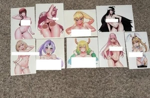 Lot of LARGE Anime Decal/Stickers NSFW/Lewd (READ DESC.) - Picture 1 of 1