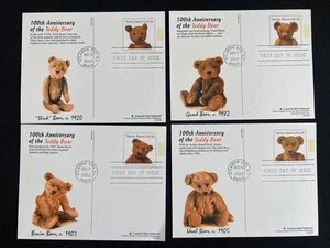 UX382-385 Teddy Bears FDC Postcard Aug 15 2002 Atlantic City NJ - Picture 1 of 2