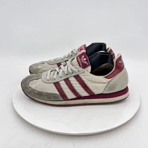 Vintage Adidas Reliance Herren Gr. 8 Braun Rot Laufen Tennisschuhe Hergestellt in Taiwan - Bild 1 von 13