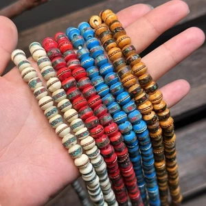 Vintage 108 Prayer Mala Bead Buddhism Tibetan Yak Bone Meditation Necklace - Bild 1 von 18