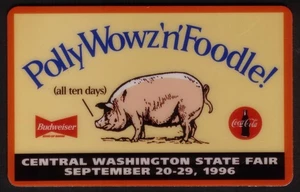 10u PollyWowz'n'Foodle! Central Washington State Fair 1996 Coke & Bud Phone Card - Picture 1 of 1