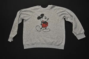 VTG Mickey Mouse Sweatshirt Crewneck Gray Disney Casuals Large L 71025CS - Picture 1 of 4