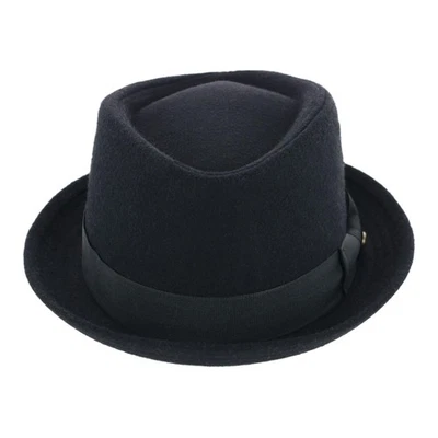 Fedora de lana con forma de diamante Epoch Hats Company para hombre con banda de sombrero de grosgrain Foto 1 de 2