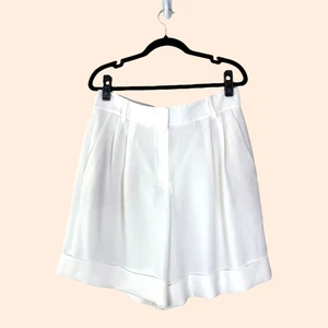 Lafayette 148 Ellis Pleated Short White - Picture 1 of 8