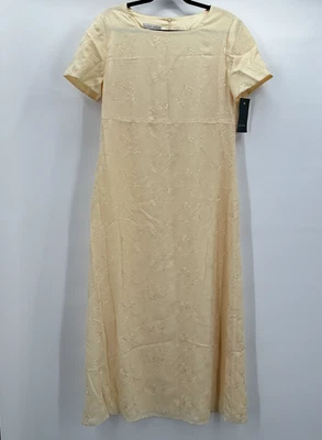 Vintage Laura Ashley Dress Womens 10 Embroidered Maxi Formal NWT Elegant - Image 1 of 4