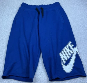 Nike Air Shorts Herren L blau weiß Nike Air Logo Freizeit Kordelzug lang 17" - Bild 1 von 7