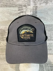 Carhartt Angeln grau schwarz SnapBack Netz Rücken Mütze Kappe Outdoor Camp Jagd - Bild 1 von 6