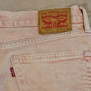 Levi's 511 Pink Acid Wash Slim Tapered Stretch Denim Jeans; 33x30-NICE FIND!!! - Picture 1 of 3