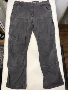 Carhartt RELAXED STRAIGHT RIGBY DOUBLE-FRONT DUNGAREE Gravel Gray Mens 36x30 - Picture 1 of 12