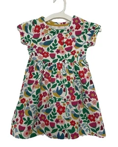 Mini Boden Girl’s 3-4Y Floral Birds Pockets Cotton Short Sleeves Dress EUC - Picture 1 of 11