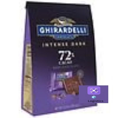 Bolsa Ghirardelli Intensa Oscura 72% Cacao Chocolate Cuadrados, 10.5 OZ Foto 1 de 3