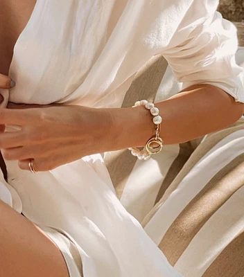 Pulsera vintage de perlas hecha a mano estilo joyería con cuentas día de Navidad Foto 1 de 4