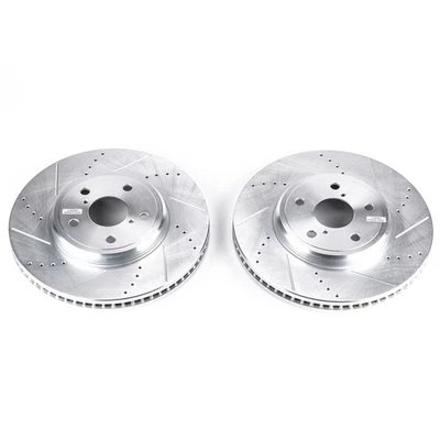 PowerStop Evolution Drilled Slotted Rotors Pair Front For Lexus LS430 - Image 1 of 3