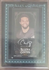 CALEB WILLIAMS 2024 Topps Allen & Ginter X Black Frame Silver Ink Auto RC /10 - Picture 1 of 2
