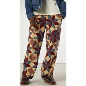 Urban Outfitters BDG Mens Multicolor Patterned Geo Print Corduroy Cargo Pants 30 - Picture 1 of 15