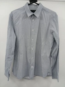 Ted Baker Regular Fit Blue Geometric Pattern 100% Cotton Shirt Size 16 - Picture 1 of 5