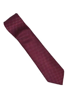 Tommy Hilfiger Mens Tie Red Diamonds geometric design 100% Silk Neck Tie - Picture 1 of 5