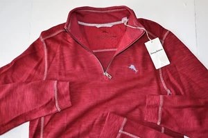Tommy Bahama Tobago Bay Sudadera Media Cremallera Marlin Rhumba Rojo LS Mediana M - Imagen 1 de 4