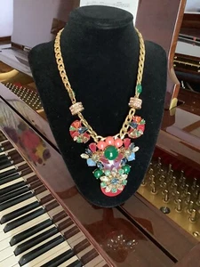 New $118 J.Crew Butterfly Colorful statement necklace New In Pouch AW890 - Picture 1 of 5