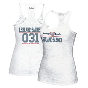Camiseta sin mangas para mujer Reebok 2014 CrossFit Camille Leblanc-Bazinet 031 blanca Burnout - Imagen 1 de 3
