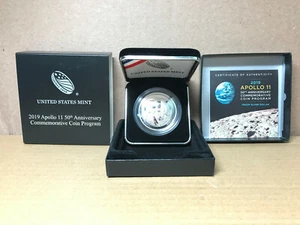 2019 P Apollo 11 50th Anniversary Proof Silver Dollar w/ BOX & COA 19CC - Picture 1 of 8