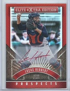 2015 PANINI ELITE EXTRA EDITION RC RED INK AUTO LUCAS HERBERT /25 BRAVES - Picture 1 of 1