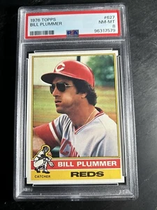 1976 Topps #627 Bill Plummer PSA 8 Cincinnati Reds - Picture 1 of 2