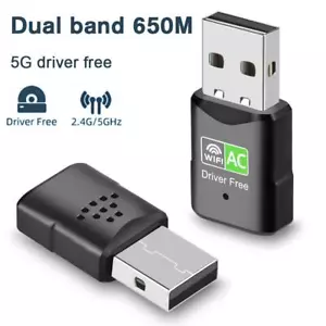 600Mbps USB WiFi Adapter Dual Band 2.4G 5Ghz 802.11AC Wireless Network Card M5 - Picture 1 of 12