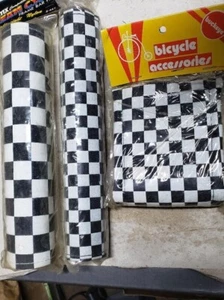 Schwarz/weiß kariertes Nylon BMX 3 Stk. Pad Set #405B - Bild 1 von 1