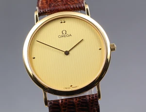 Vintage Omega De Ville Cal.1378 Quartz Gold Plated Gold Dial 32mm Men’s Watch - Picture 1 of 11