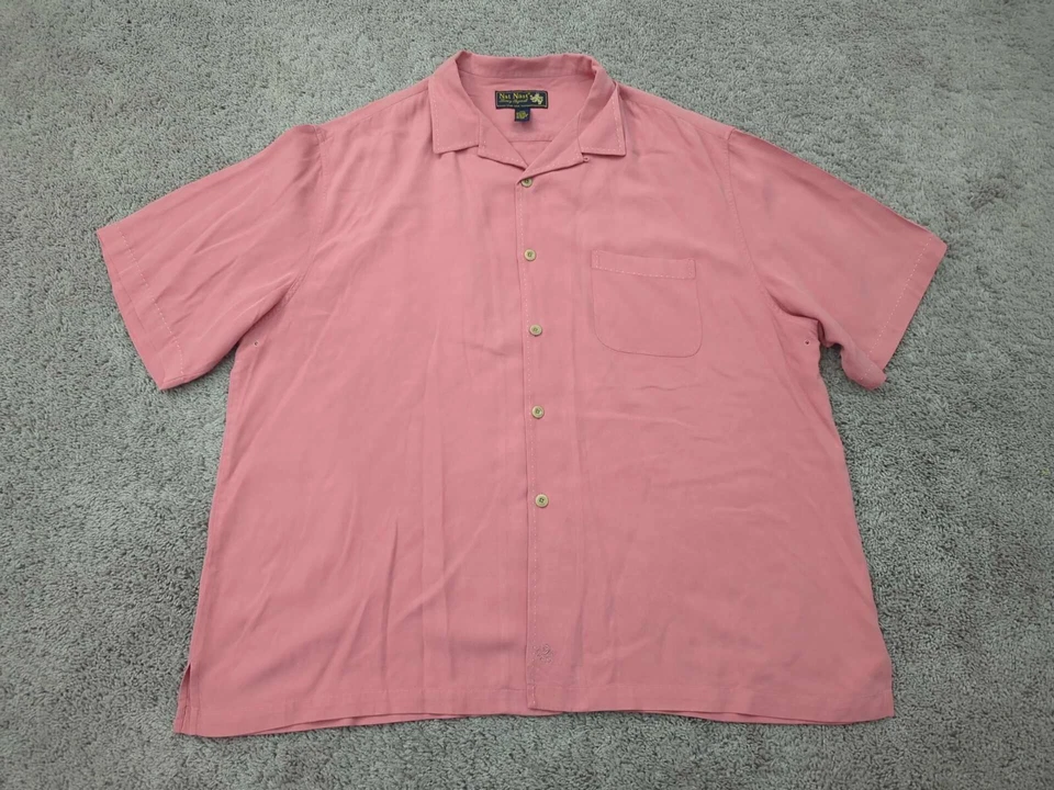 Nat Nast Button Up Shirt Mens XXL Pink 100% Silk Luxury Originals Casual - Image 1 of 4