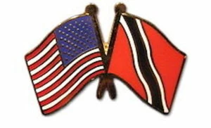 🇺🇸/🇹🇹 Trinidad & Tobago Friendship with US Flag Lapel Pin - Picture 1 of 1