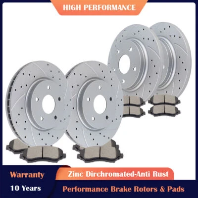 Front Rear Brakes and Rotors Brake Pads for Dodge Journey Grand Routan Caravan - Image 1 of 4
