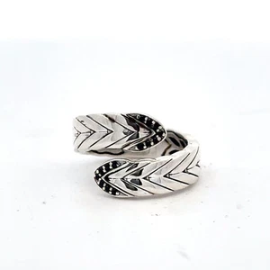 JOHN HARDY Sterling Silver Sapphire Accented Bypass Coil Wrap Ring 5 3/4 - Picture 1 of 6