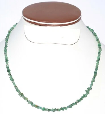 Collana Di Perle Grezze In Gemma Di Smeraldo Verde Naturale 2-4 Mm 12-40" - Immagine 1 di 4