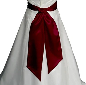 ROTWEIN Satin Hochzeit Kostüm Party Band Schärpe Wickel Bindegürtel Band Schleife - Bild 1 von 20