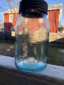 Crown Fruit Jar With Crown Insert Top Quart Size - Picture 1 of 5