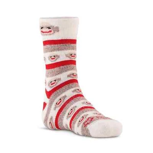 Fox River Kid's Monkey Stripe Lightweight Crew Sock Heather Brown - Medium - Picture 1 of 2