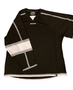 NWT Bauer 900 Series Junior Hockey Jersey Black White Silver Youth Large