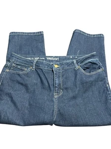 Westport Classic Fit Capri Jeans Denim Blue Casual Size 16 P Petite - Picture 1 of 4