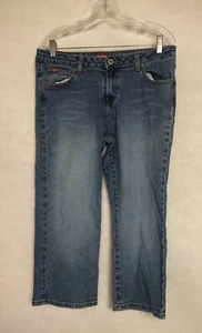 U.S Polo Assn Blue Stone Wash Denim Capri Cropped Pants Womens Size 34 X 24 - Picture 1 of 14