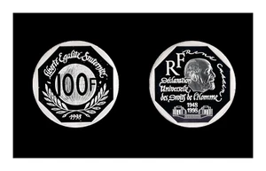 Moneta - Francia 100 franchi 1998 - Unesco - Renè Cassin - Argento Proof - Imagen 1 de 1